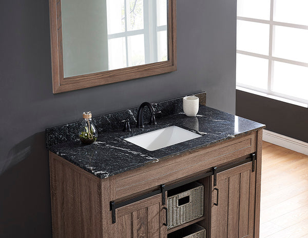Thunder 43" Black Granite Vanity Top Sink