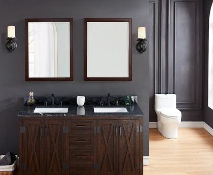 61" Thunder Black Granite Vanity Top with Sink