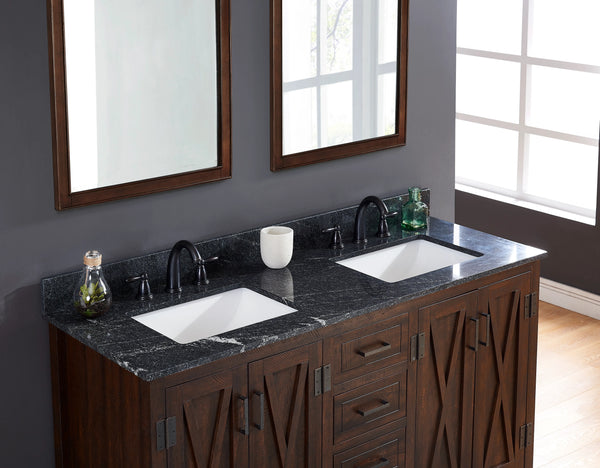 61" Thunder Black Granite Vanity Top with Sink