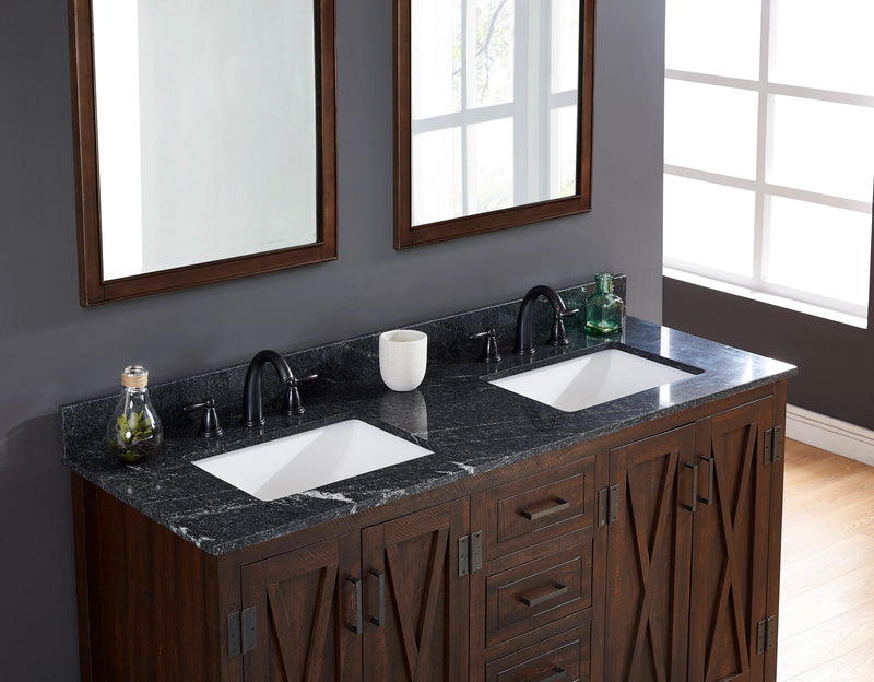 61" Thunder Black Granite Vanity Top with Sink