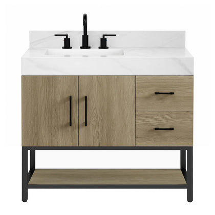 Utopia 36" Freestanding Bathroom Vanity with Calacatta Sintered Stone Top