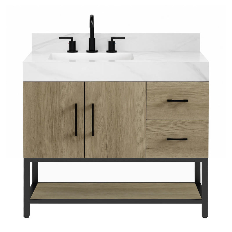 Utopia 36" Freestanding Bathroom Vanity with Calacatta Sintered Stone Top