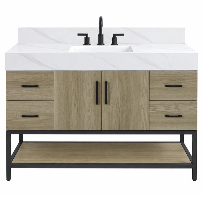 Utopia 48" Freestanding Bathroom Vanity with Calacatta Sintered Stone Top