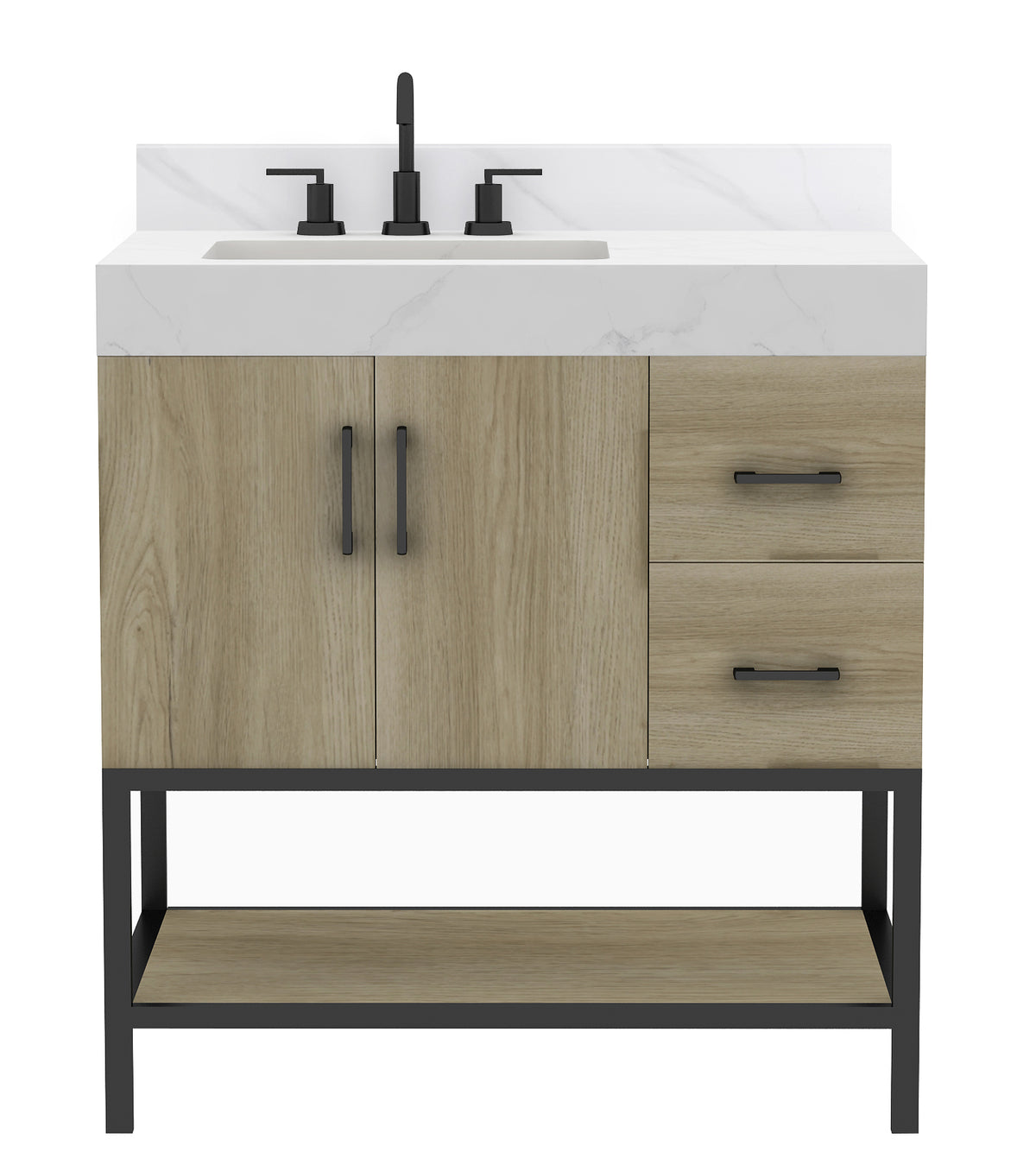 Utopia 48" Vanity in Dark Oak with Calacatta Sintered Stone Top