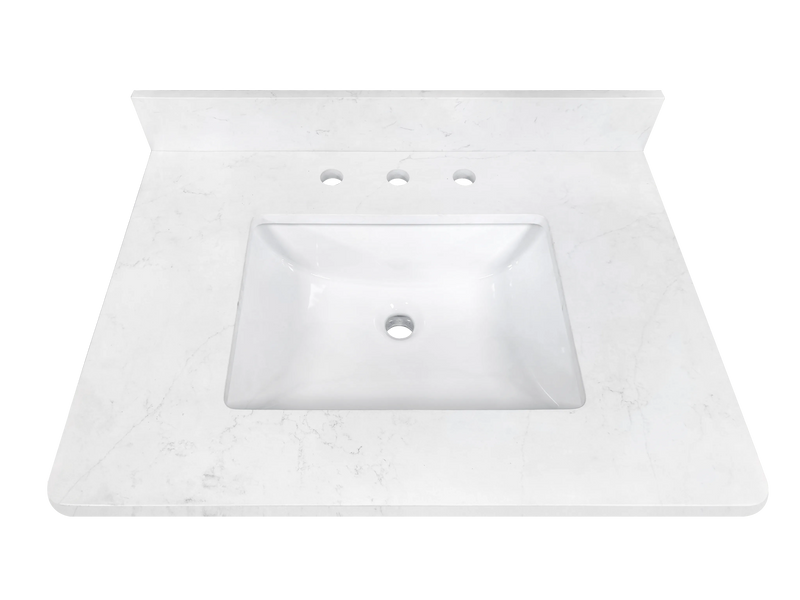 Emporia 30" Single Vanity with White Calacatta Vicenza Quartz Top