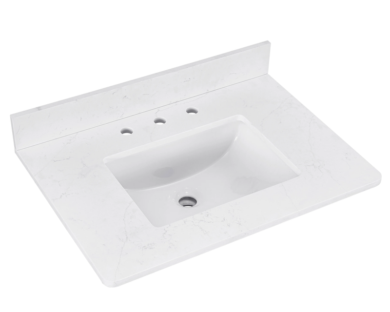 Emporia 30" Single Vanity with White Calacatta Vicenza Quartz Top