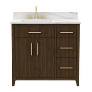 Warner 36" Single Vanity With Columbia White Marble Top