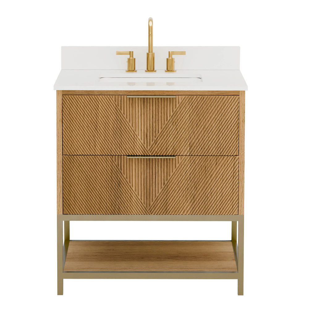 Waymart 30" Single Vanity With Pure White Quartz Top