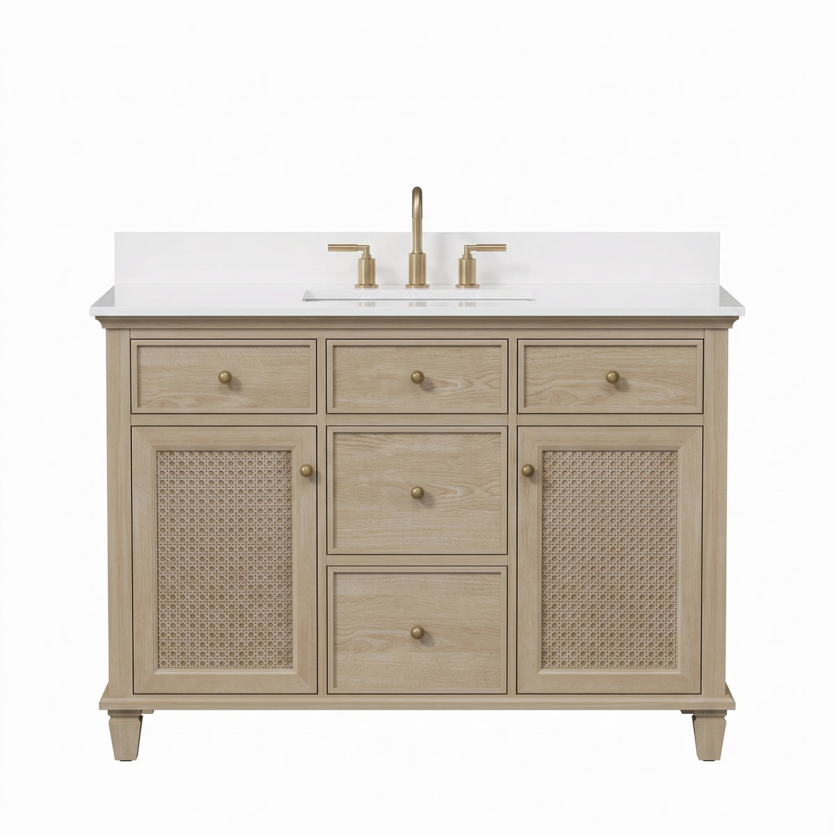 Ronnie 48" Vanity Set with Pure White Quartz Countertop