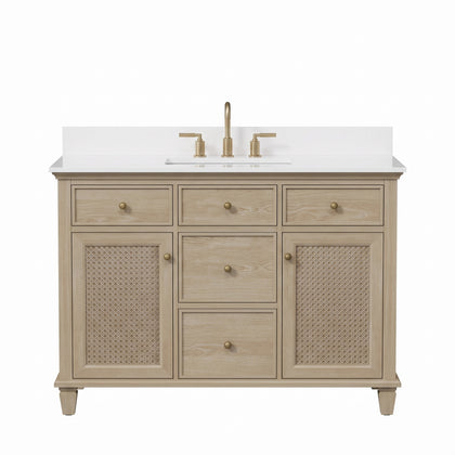 Ronnie 48" Vanity Set with Pure White Quartz Countertop