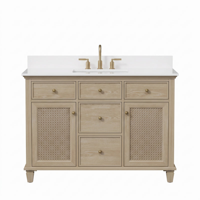 Ronnie 48" Vanity Set with Pure White Quartz Countertop