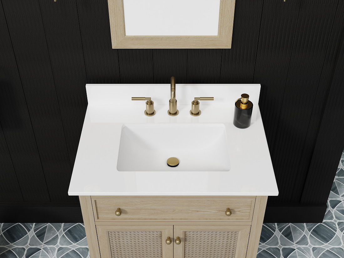 Ronnie 30" Vanity Set with Pure White Quartz Countertop