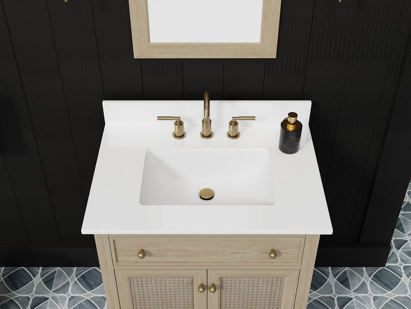 Ronnie 30" Vanity Set with Pure White Quartz Countertop
