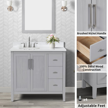 Hollister 30" Single Vanity with Sintered Stone Carrara Top