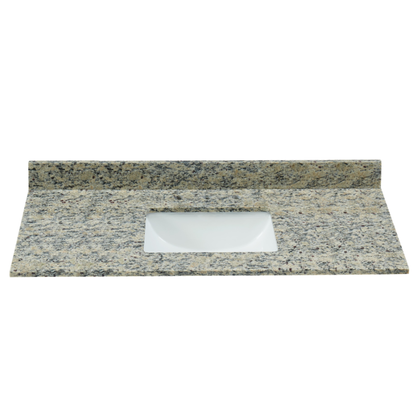 43" Santa Cecilia granite vanity top with sink showcasing elegant natural stone and polished finish.