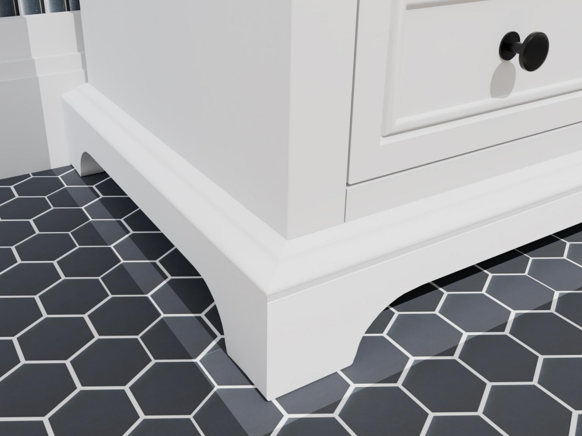 Icon 36" Vanity in White with Carrara Marble Top
