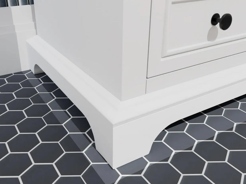 Icon 36" Vanity in White with Carrara Marble Top