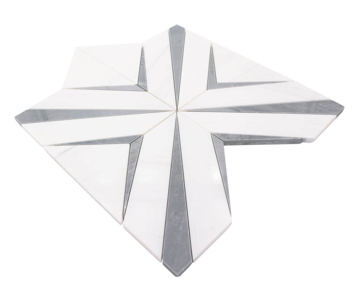 Aphrodite Light Gray Diamond Pattern 12-in x 12-in Polished Waterjet Mosaic Floor and Wall Tile( 5 sq. ft. /Box )