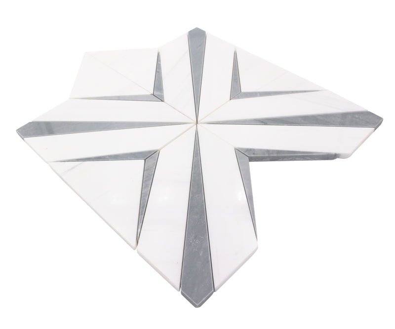 Aphrodite Light Gray Diamond Pattern 12-in x 12-in Polished Waterjet Mosaic Floor and Wall Tile( 5 sq. ft. /Box )