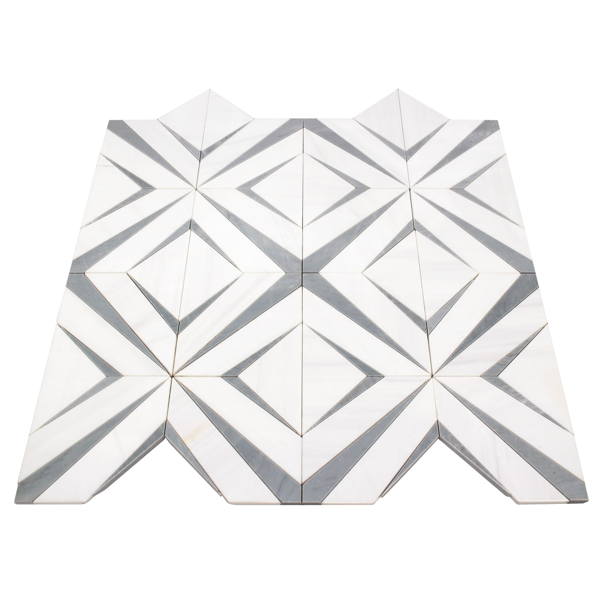 Aphrodite Light Gray Diamond Pattern 12-in x 12-in Polished Waterjet Mosaic Floor and Wall Tile( 5 sq. ft. /Box )