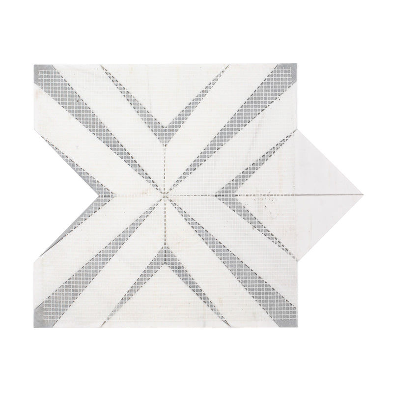 Aphrodite Light Gray Diamond Pattern 12-in x 12-in Polished Waterjet Mosaic Floor and Wall Tile( 5 sq. ft. /Box )
