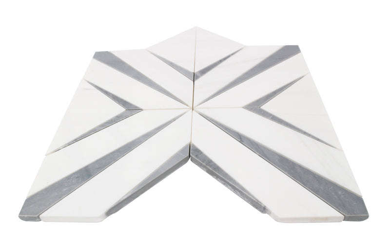 Aphrodite Light Gray Diamond Pattern 12-in x 12-in Polished Waterjet Mosaic Floor and Wall Tile( 5 sq. ft. /Box )