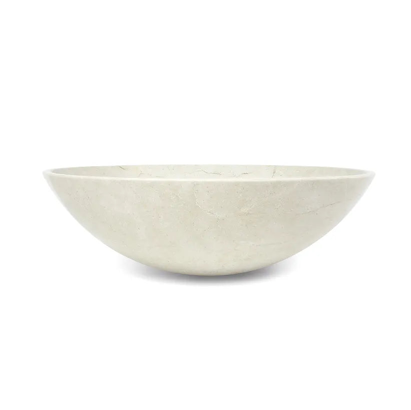 17 Inch Round Bowl Carrara White Marble Bathroom Artistic Vessel Sink | Carrara white marble vessel sink