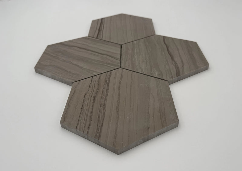 6-in Athens Gray Hexagon 12-in x 10-in Honed Mosaic Floor and Wall Tile( 4.15 sq. ft. /Box )