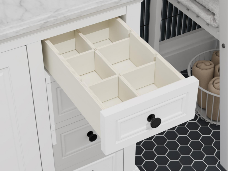 Icon 48" Single Vanity in White with Carrara Marble Top