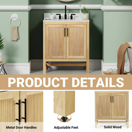 Blunt 30" Single Vanity with Pure White Quartz Top