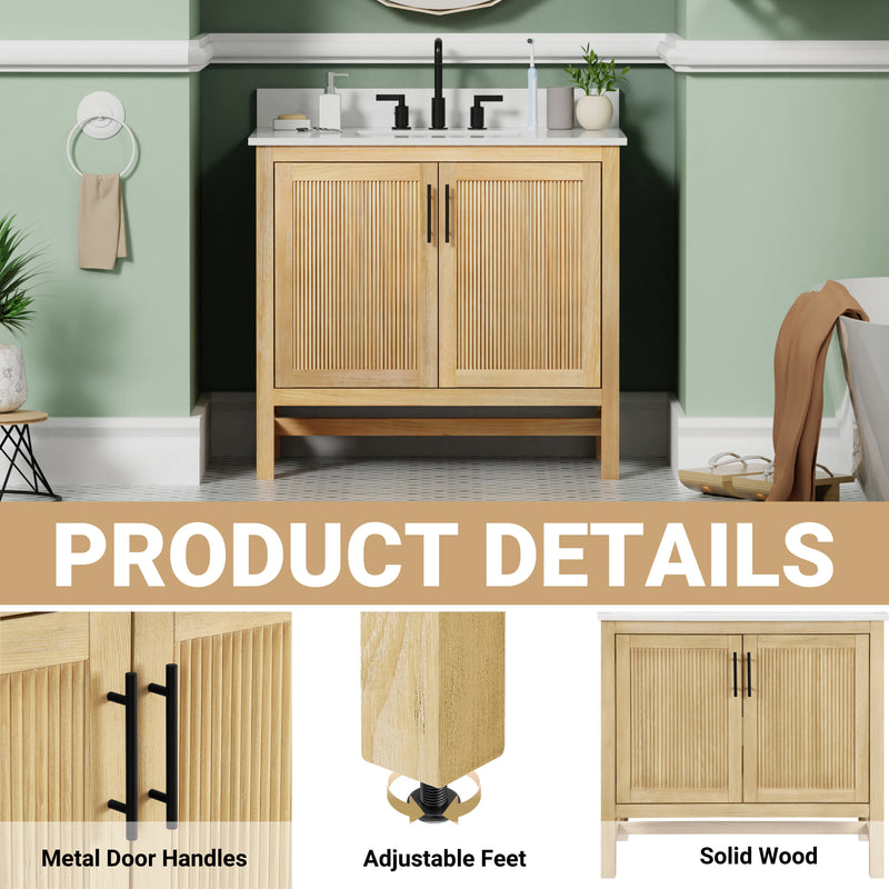 Blunt 36" Single Vanity with Pure White Quartz top