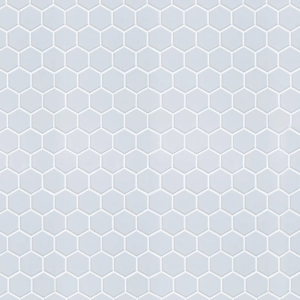 Display board featuring Soft Gray Hexagon Matte Porcelain Mosaic Tile – elegant 13x11 inch tile arrangement.