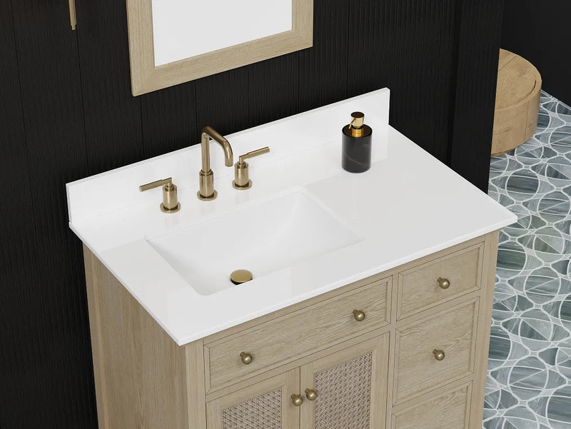 Ronnie 36" Vanity Set with Pure White Quartz top