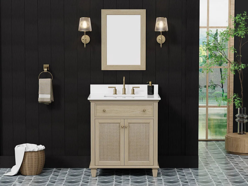 Ronnie 30" Vanity Set with Pure White Quartz top