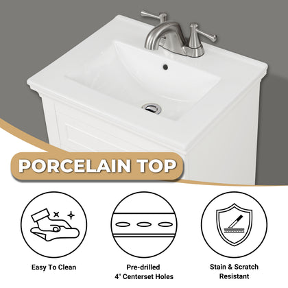 Mini 20" Single Vanity With Porcelain Top