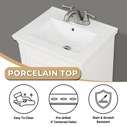Mini 20" Single Vanity With Porcelain Top