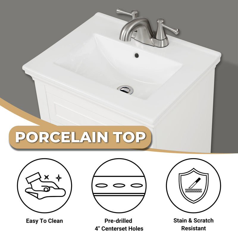 Mini 20" Single Vanity With Porcelain Top