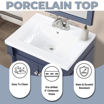Torino 24" Bathroom Vanity in Navy Blue