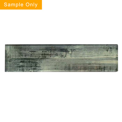 Blue & Gray Wood Grain 3D Glass Tile - Sample (Product Shown is Full Size)