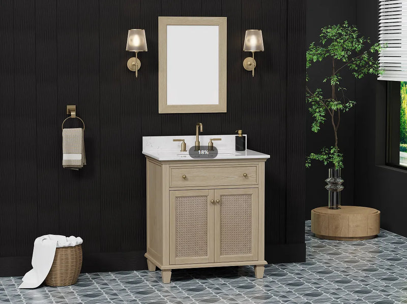 Ronnie 30" Vanity Set with White Carrara Quartz Top