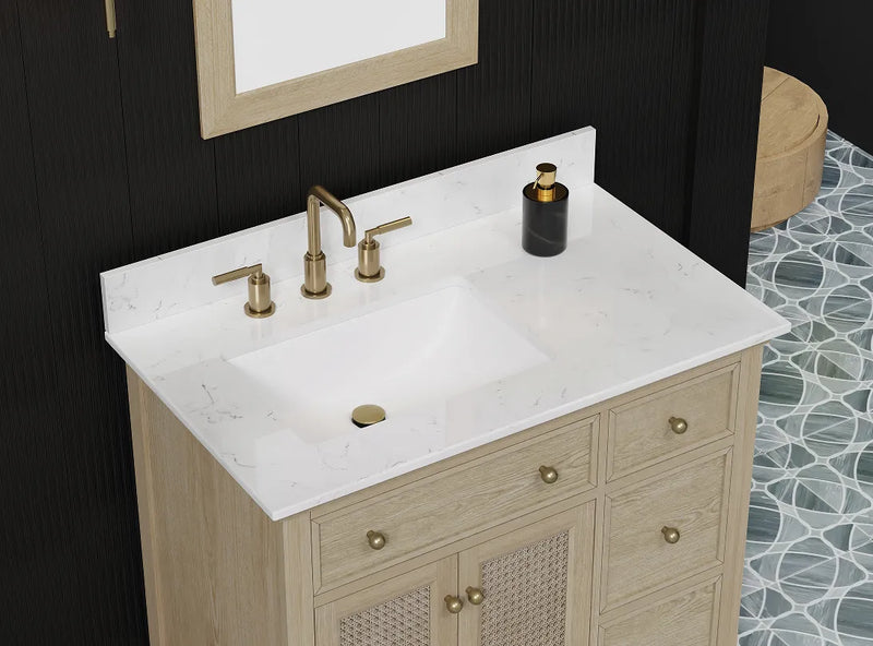 Ronnie 36" Vanity Set with White Carrara Quartz Top