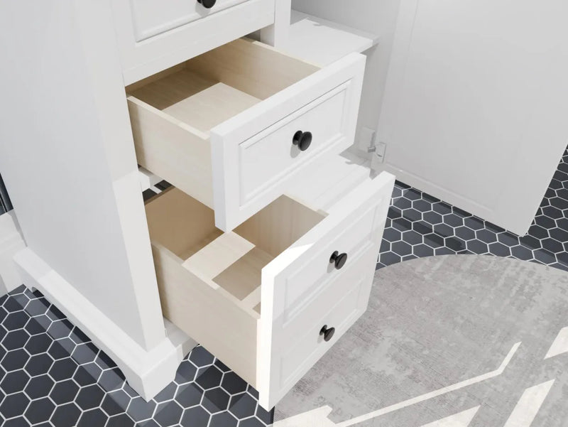 Icon 36" Vanity in White with Carrara Marble Top