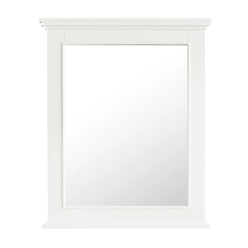 25 in. W x 36 in. H Framed Rectangular Bathroom Vanity Mirror in Dove White