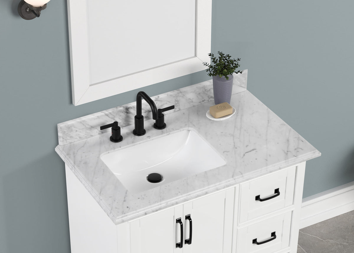 Rhoda 36" Vanity Set with Luxurious Carrara Marble Top