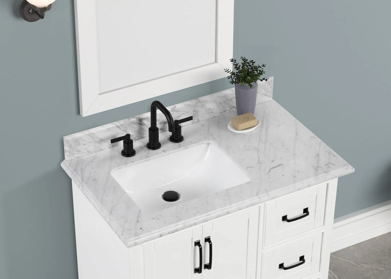 Rhoda 36" Vanity Set with Luxurious Carrara Marble Top