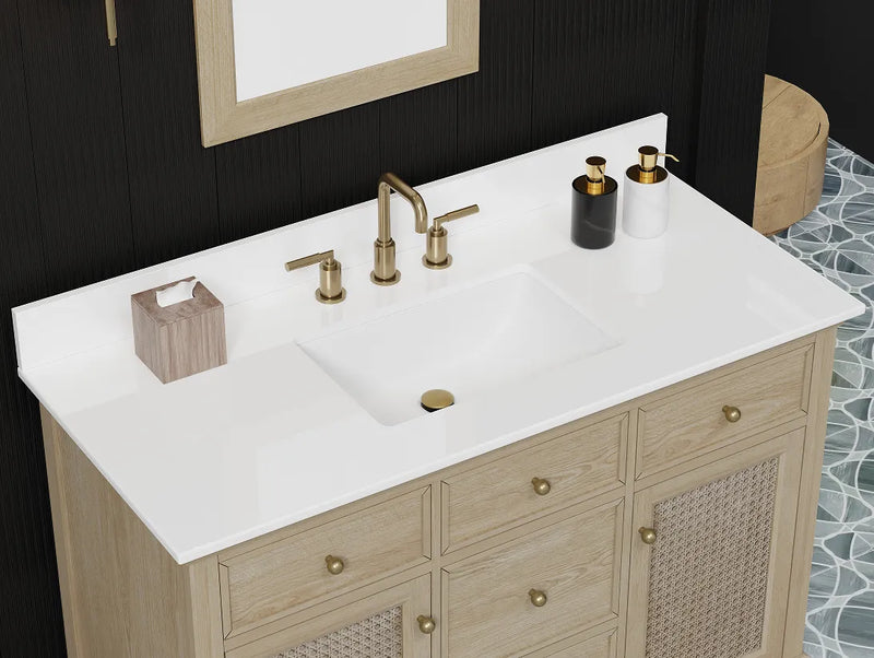 Ronnie 48" Vanity Set with Pure White Quartz top