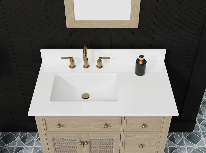 Ronnie 36" Vanity Set with Pure White Quartz top