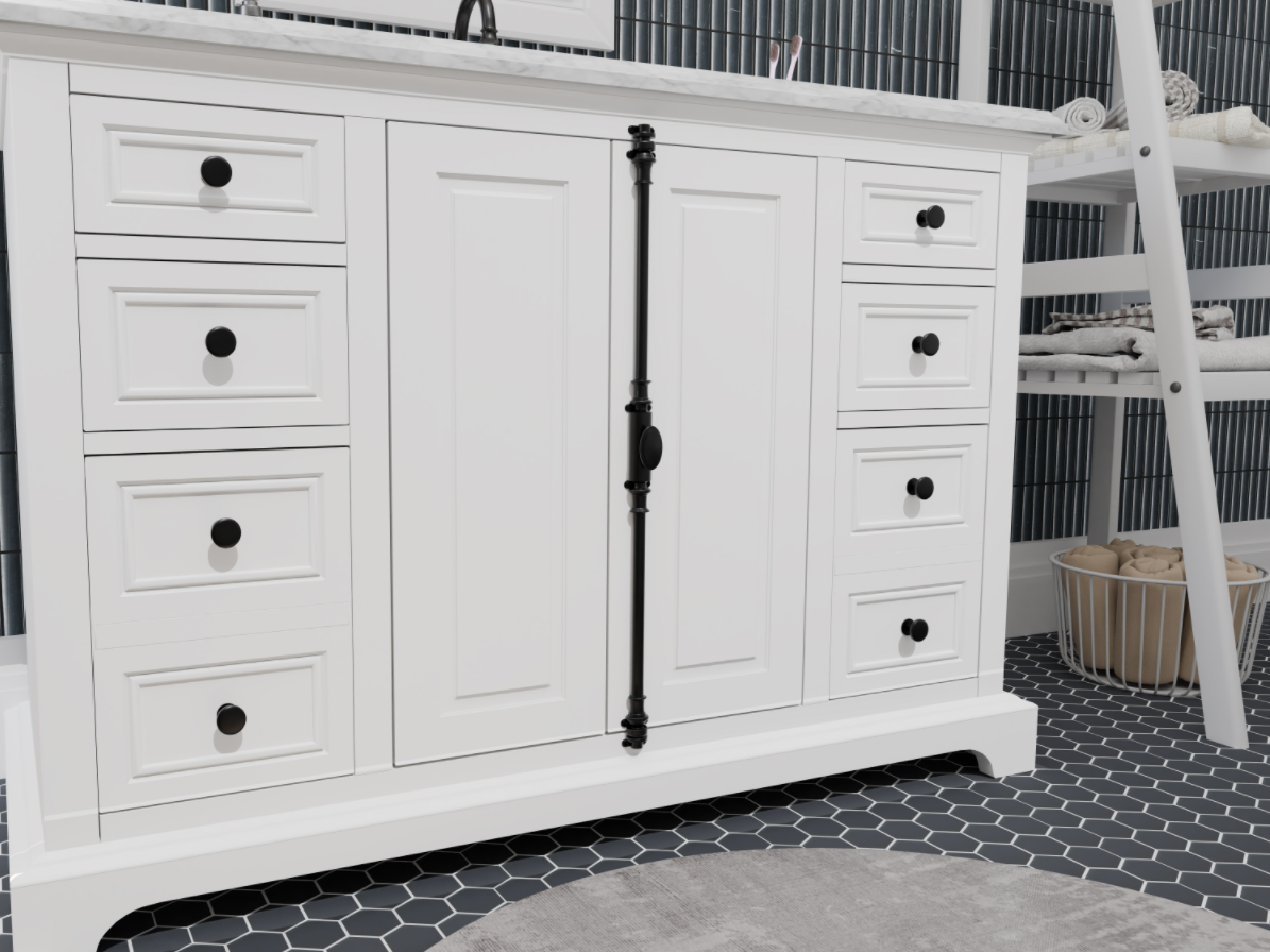 Icon 48" Single Vanity in White with Carrara Marble Top