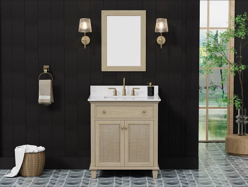 Ronnie 30" Vanity Set with White Carrara Quartz Top