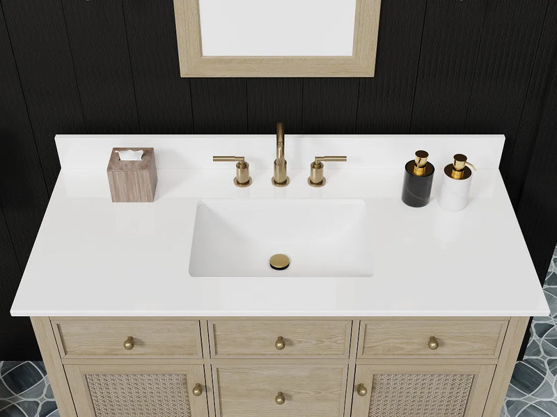 Ronnie 48" Vanity Set with Pure White Quartz top